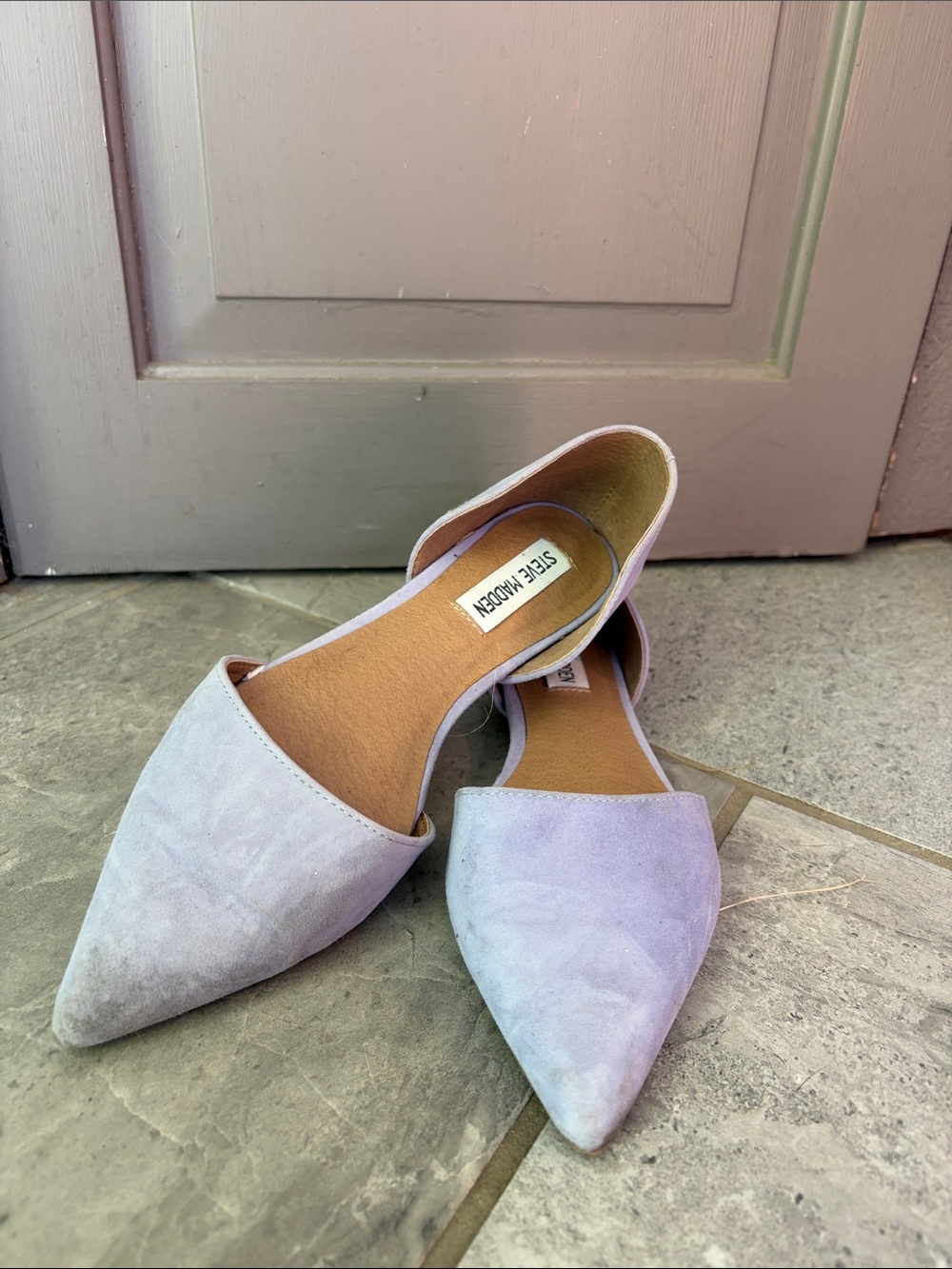 Steve Madden Lavender Suede Pointed D'Orsay Flats
